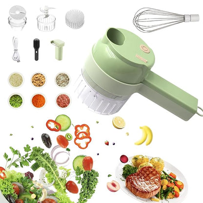 Multi-Functional Portable Wireless Vegetable Processor Electric 4-in-1 Vegetable Cutter Set