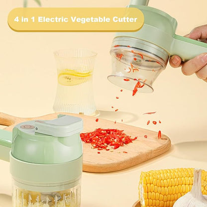 Multi-Functional Portable Wireless Vegetable Processor Electric 4-in-1 Vegetable Cutter Set