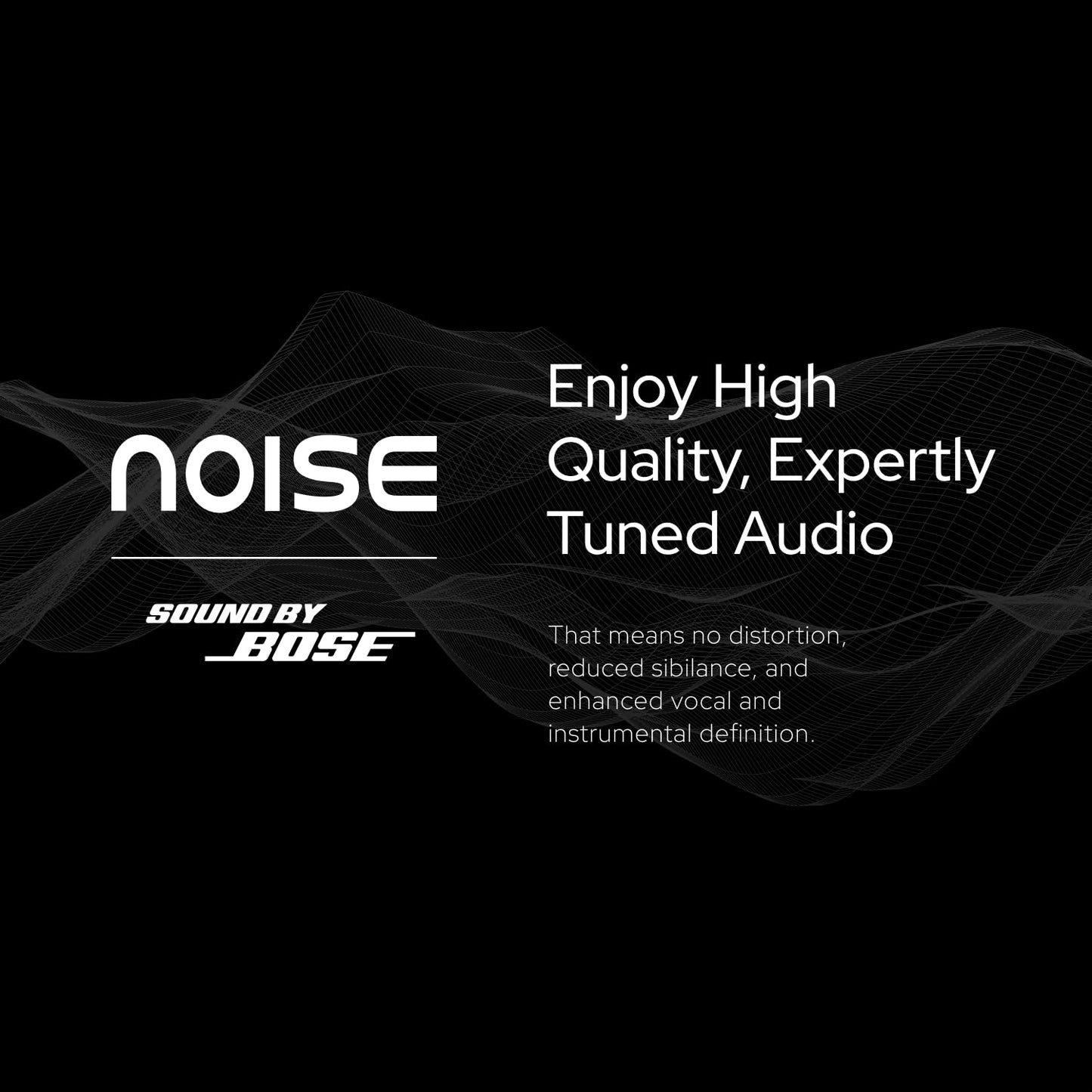 Noise Master Buds, Sound by Bose TWS Earbuds with 44hrs playback time, Adaptive ANC, Dual Pairing, 50ms Ultra Low Latency ,6 mic ENC
